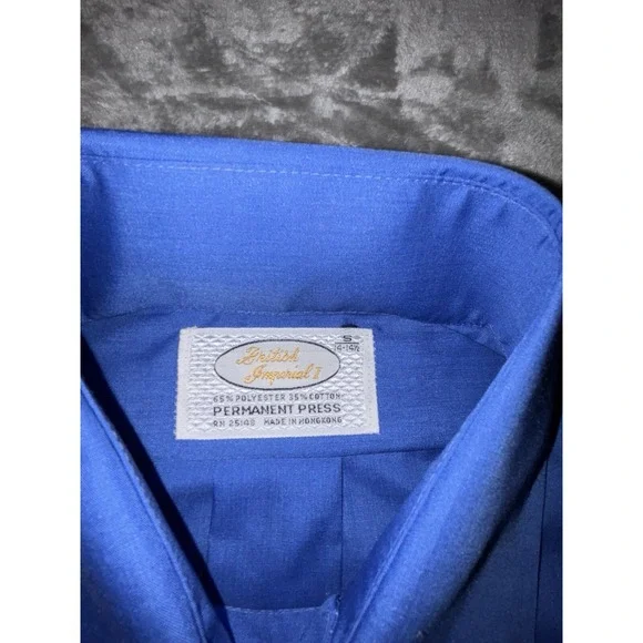 Vintage British Imperial Mens Dress Shirt Permanent Press Small 14-14 1/2 - Picture 2 of 10